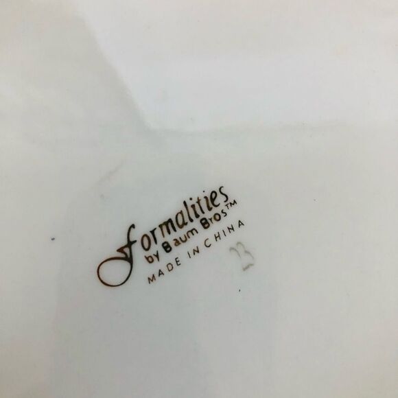 Vintage Floral Plate with Red Poinsettias Formalities Baum Brothers - Picture 4 of 5